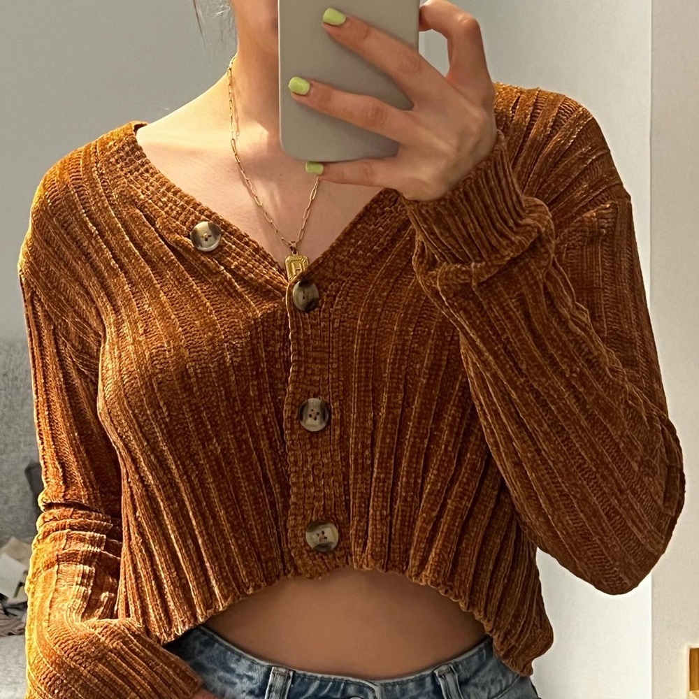 copper color sweater